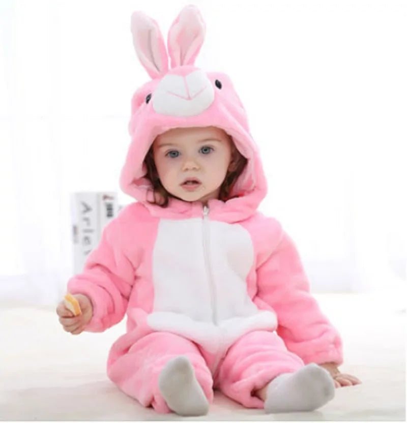 Cartoon Flannel Baby Rompers - # BAAA21110013