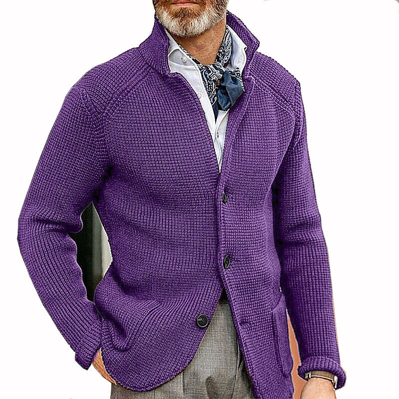 Amazon New Autumn And Winter Men's Lapel Knitted Cardigan Cross-border Coat Sweater Jacket Single-breasted Thick Sweater