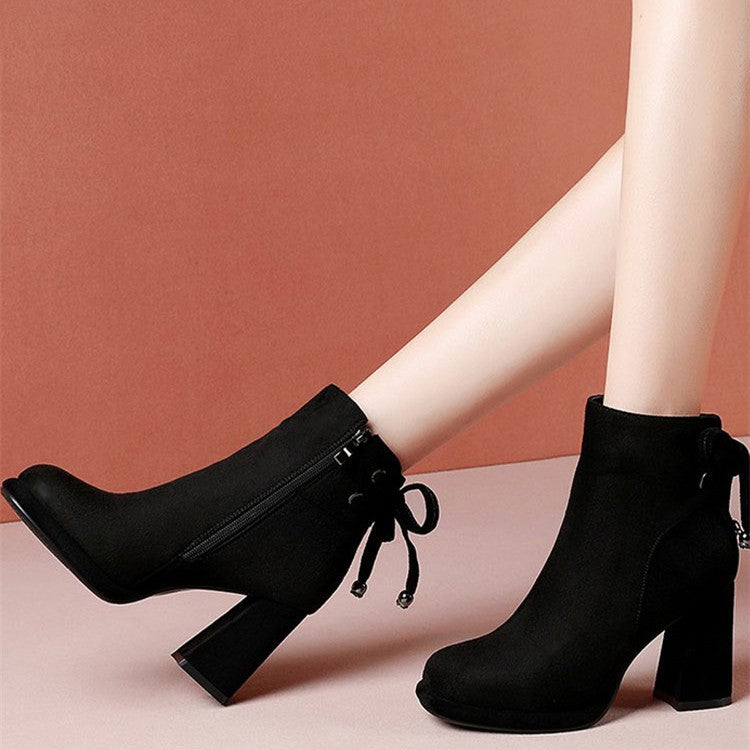 Casual Lace-up British-style Women's Boots