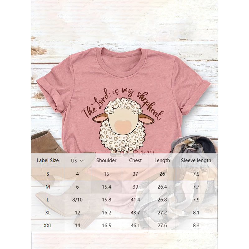 Camiseta de manga corta con estampado gráfico y cuello redondo para mujer