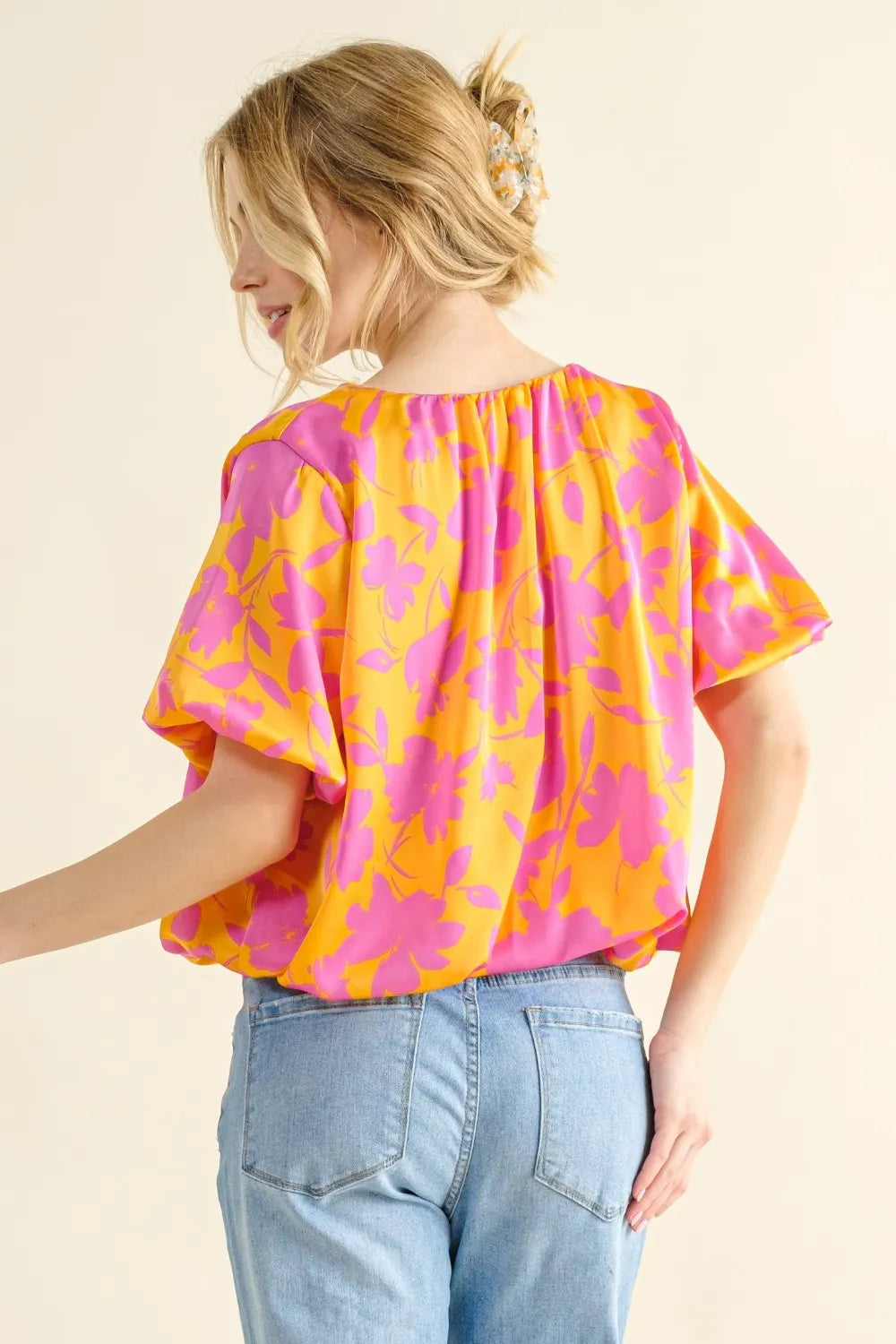 Y El Top De Satén Estampado De Burbujas De Talla Grande Why