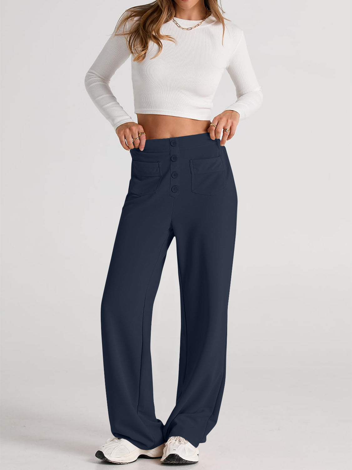 Pantalón ancho de talle alto