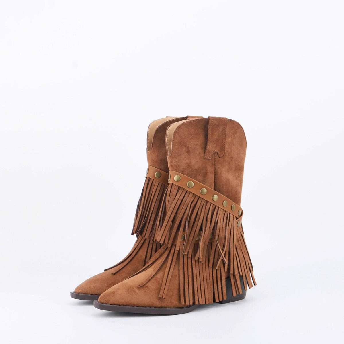 Western Cowboy Boots 2026 Autumn And Winter Retro Slimming Boots For Children, Tassel Midsole Boots, Thick Boots That Can't Keep Up With Knees, Long Boots For Women