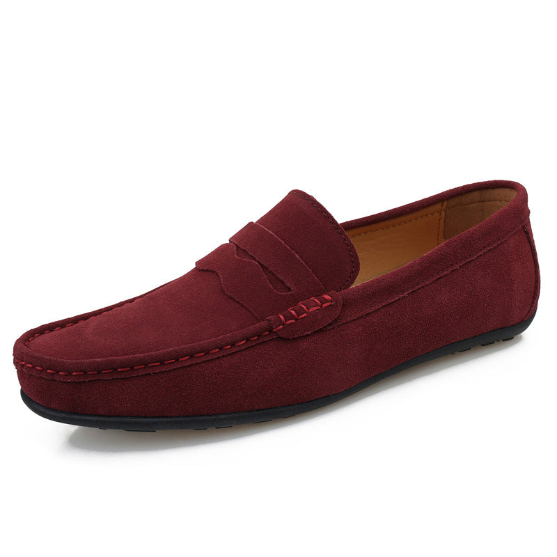 Men's Solid Color Suede Loafers
