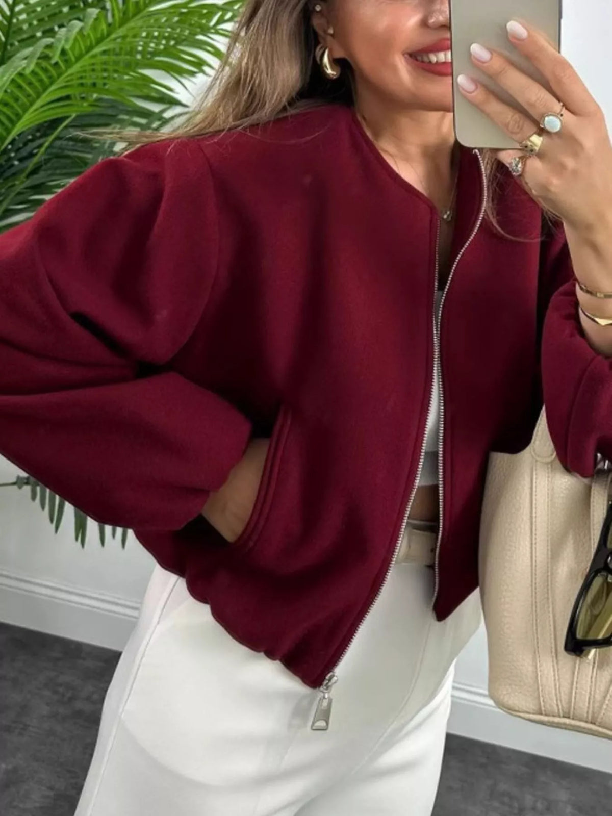 Zip Up Cropped Jacket