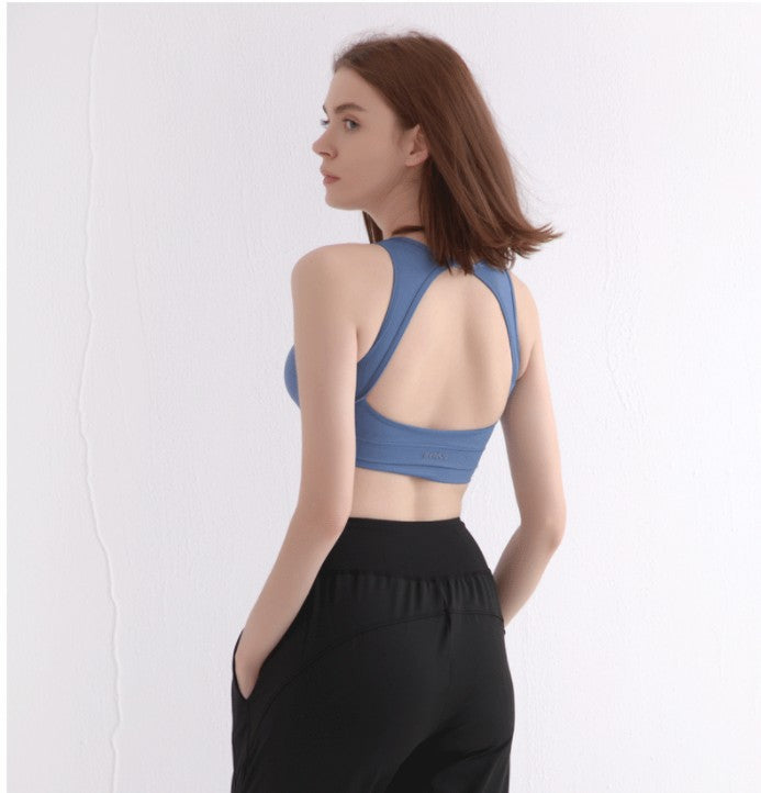 Nude Sports Underwear Women Running Halter Yoga Wear Vest Net Celebrity Anchor Fitness