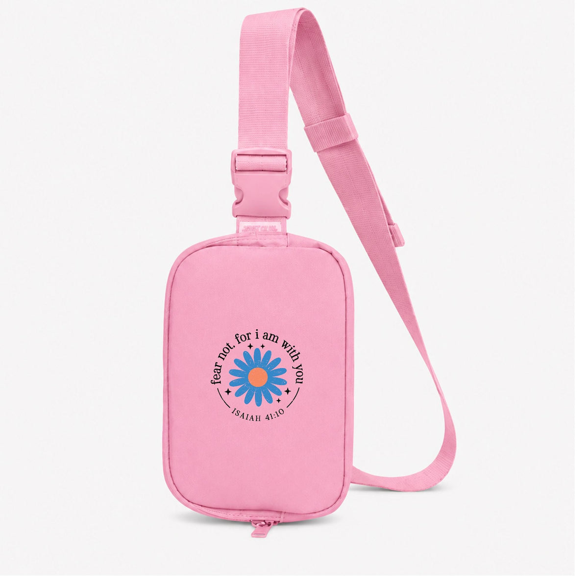 Fear Not Blue Flower Faith Based Comfort Colors Explorer Sling Bag