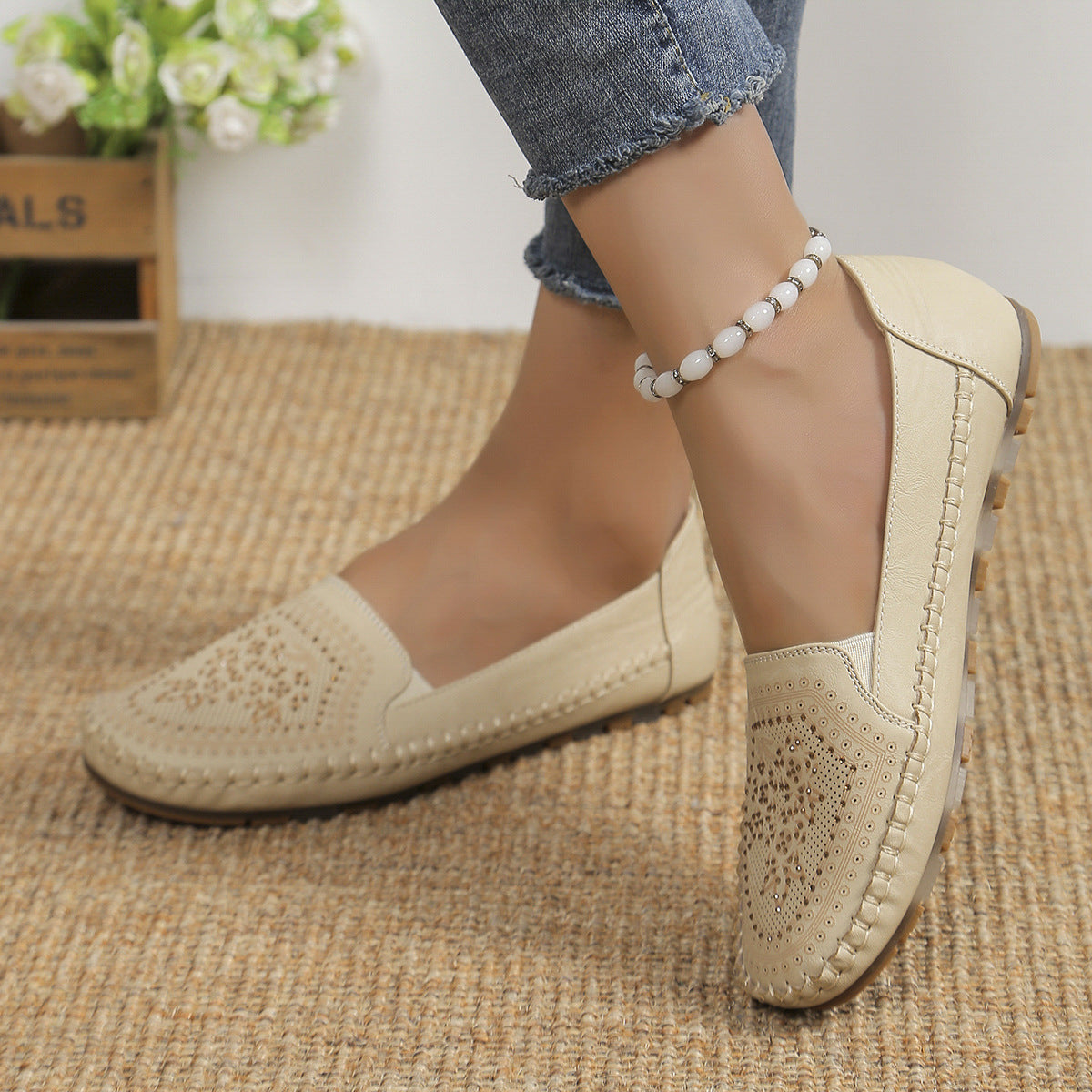 Women's Handmade Stitching Gommino Casual Flats