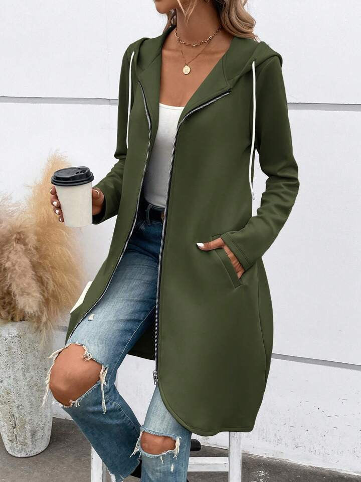 Sudadera de terciopelo con capucha y cremallera para mujer | Ropa urbana cómoda