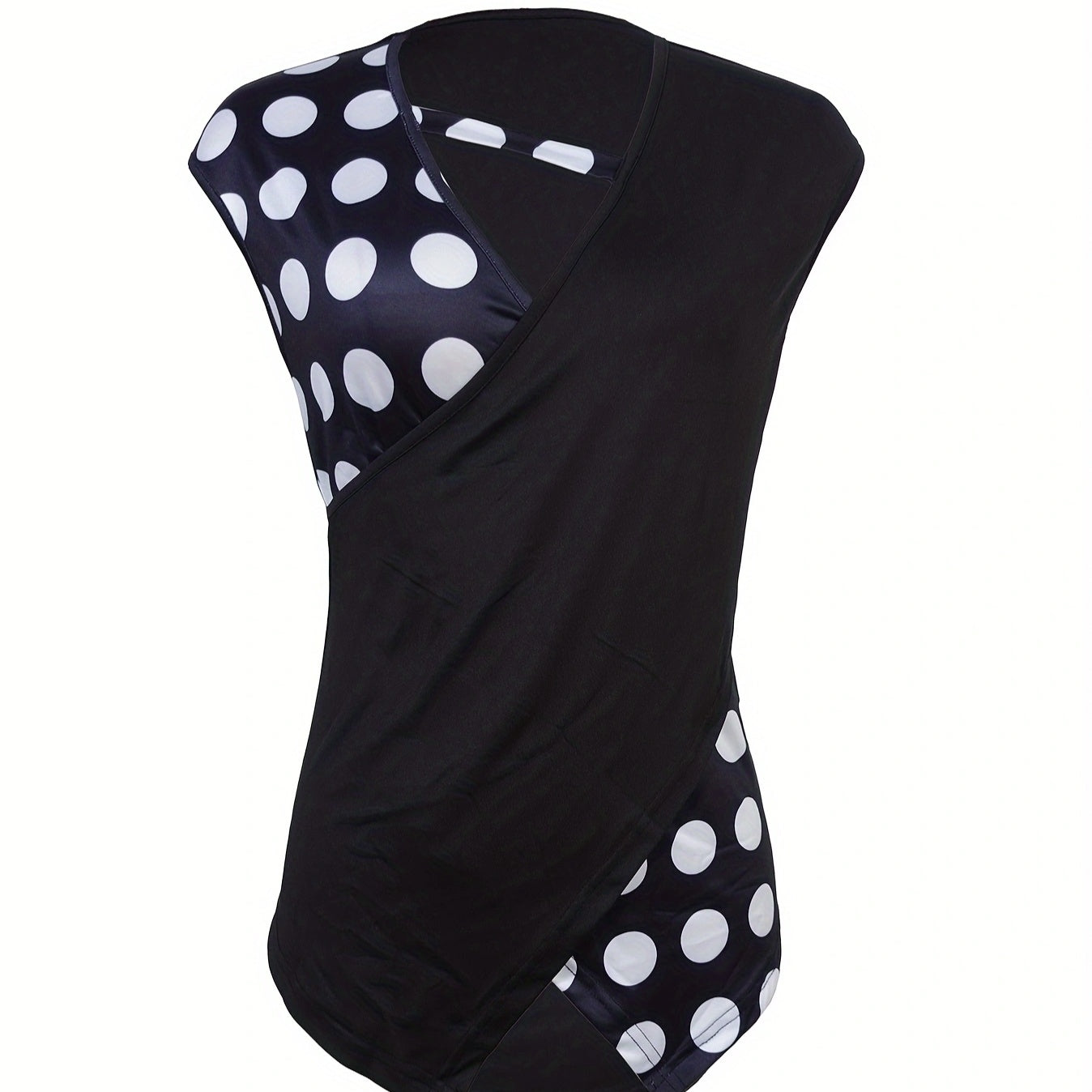 Camiseta sin mangas con cuello y diseño único para mujer