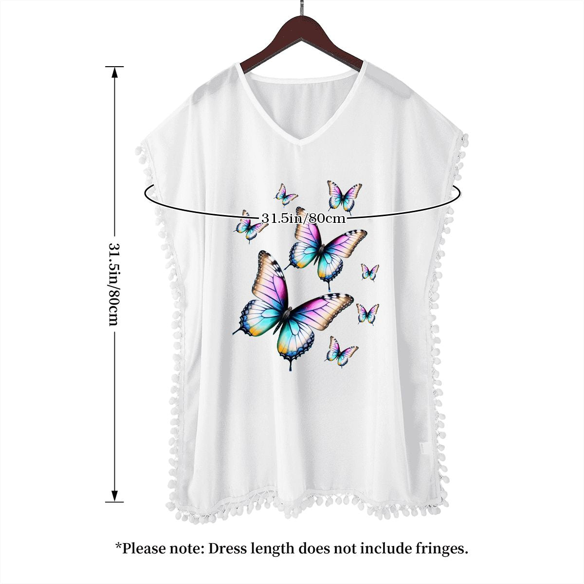 Women's Beautiful Butterflies Chiffon Beach Coverup