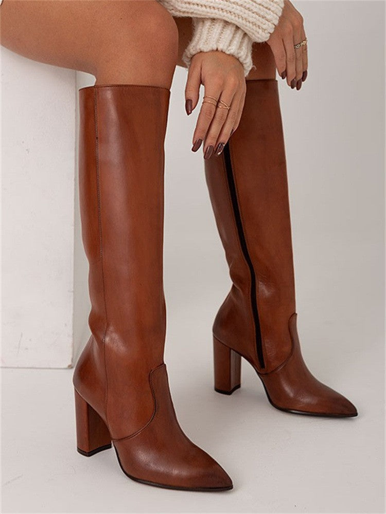 Women's High Heeled Pointed-Toe Boots