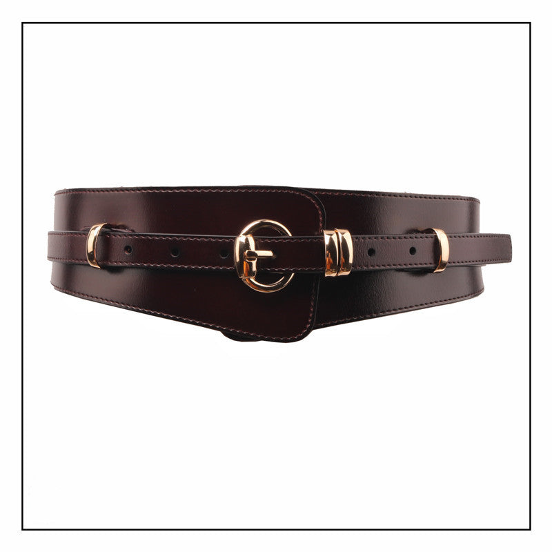 Fallwinter Fashion Coat With A Wide Waist Belt