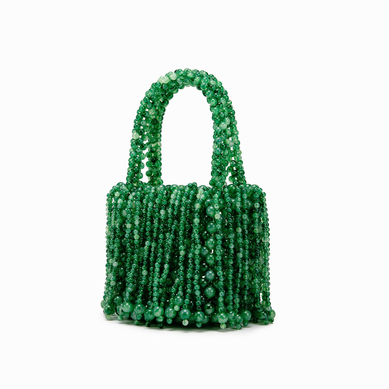 New Dual-color Amber Acrylic Cat-eye Bead Pure Hand-braided Bag
