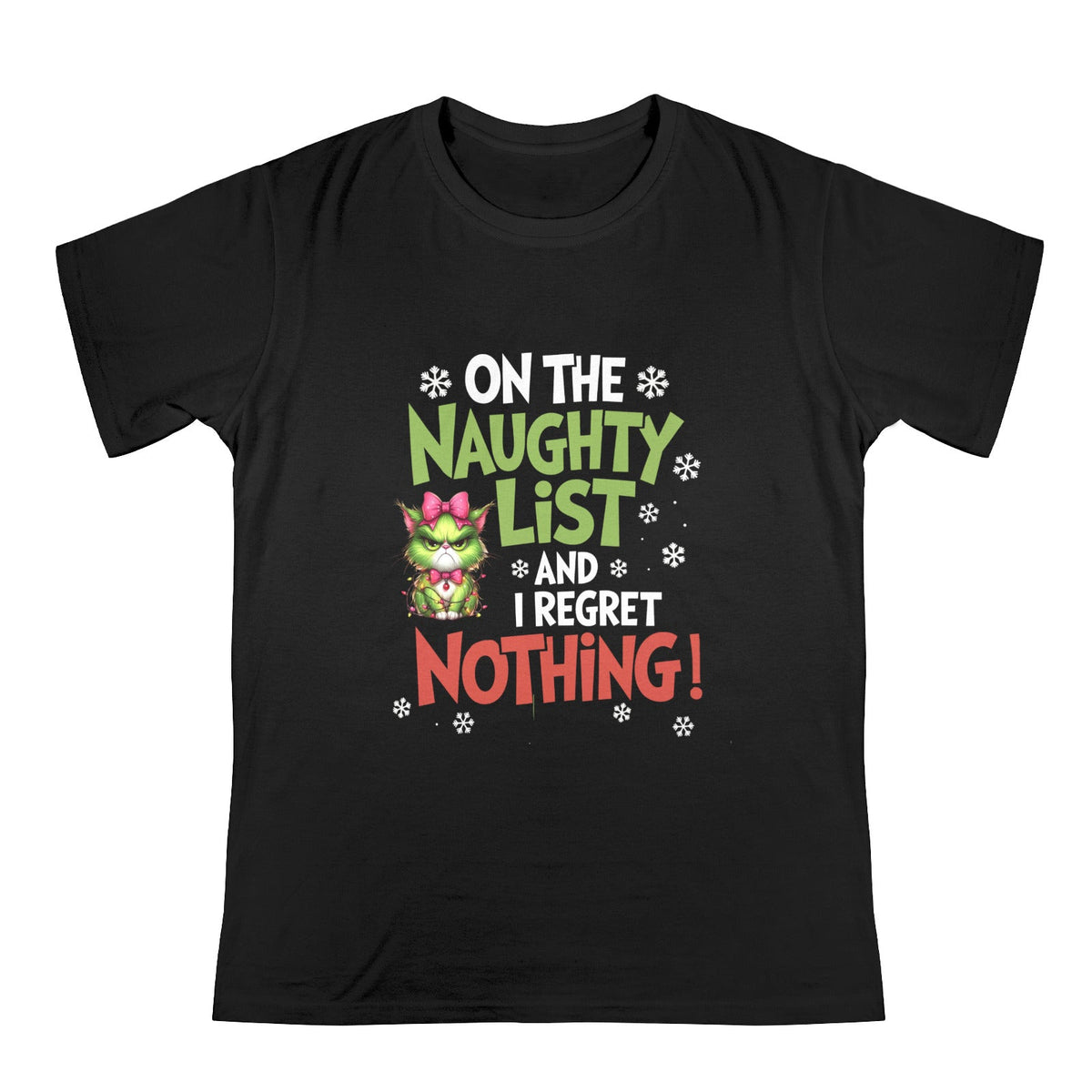 On The Naughty List Men's Black Cotton T-Shirt (Made in USA)