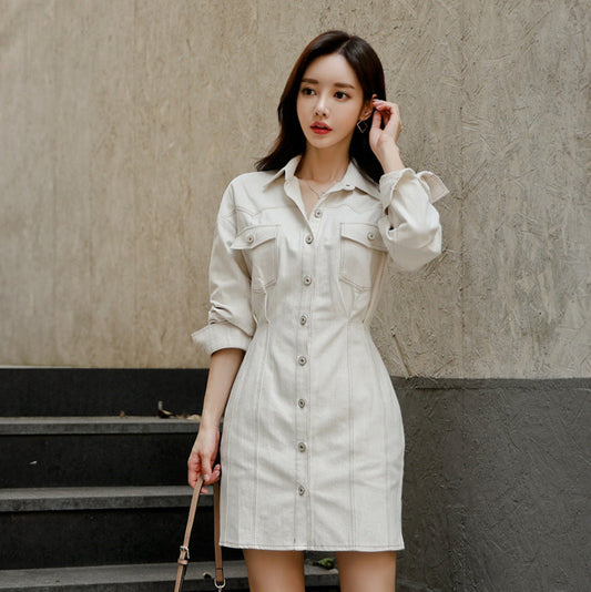 Fashionable Soft Denim Slimming Dress