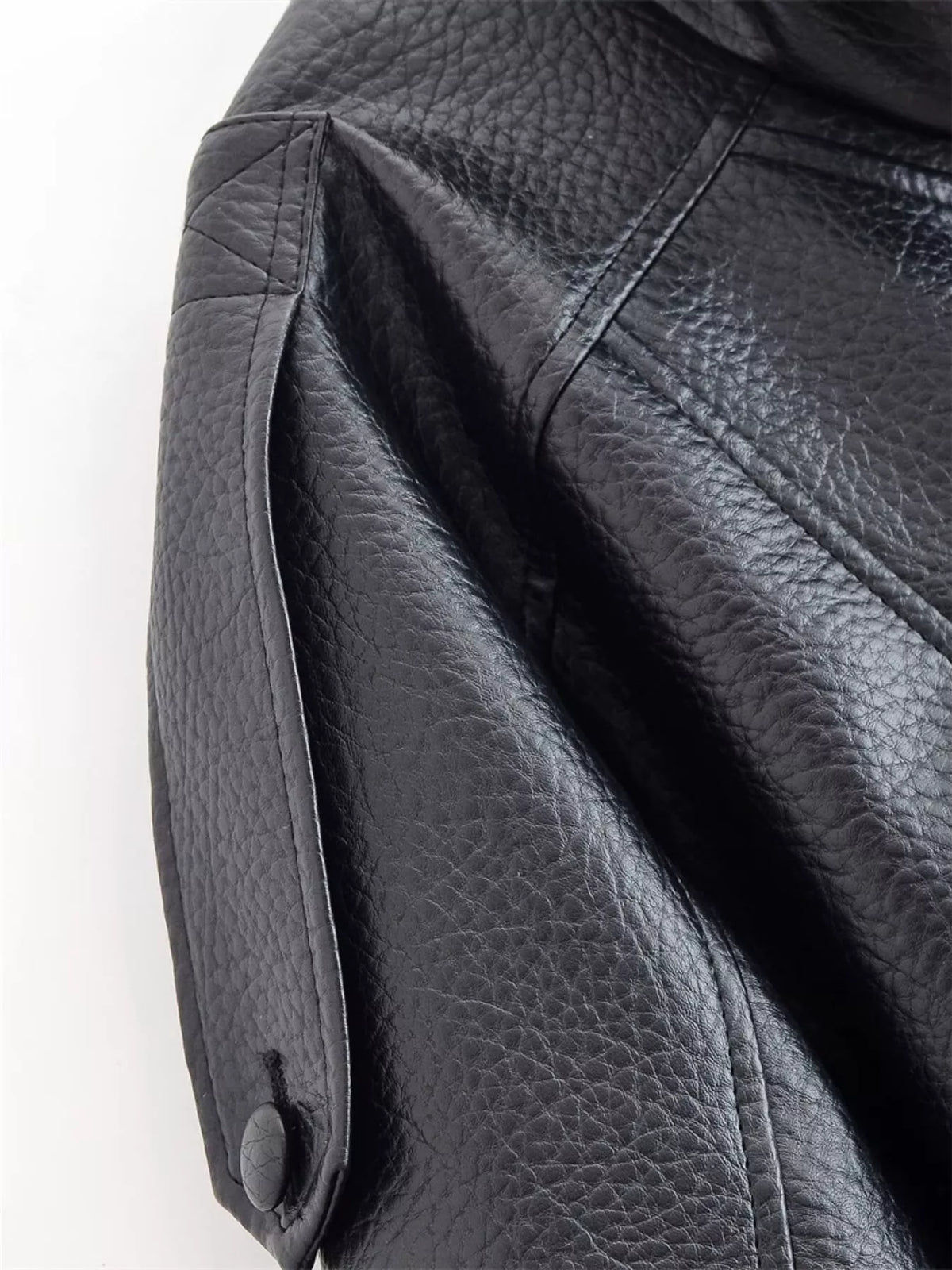 Asymmetrical Faux Leather Moto Jacket
