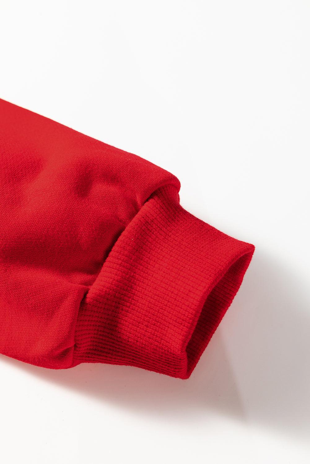 Vestido sudadera Fiery Red Varsity de corte recto con banda de contraste en las mangas