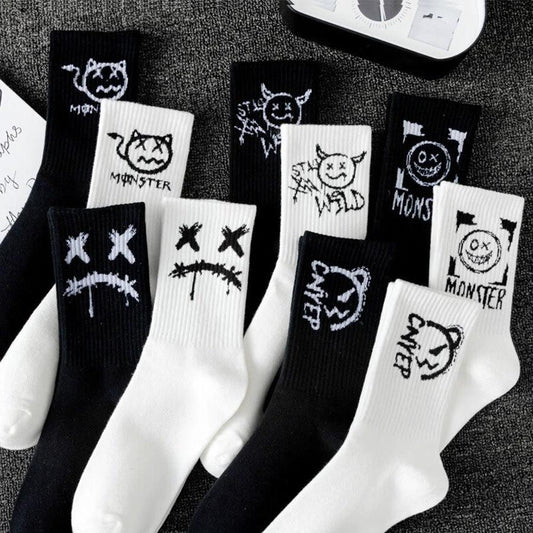 Men's Black And White Socks