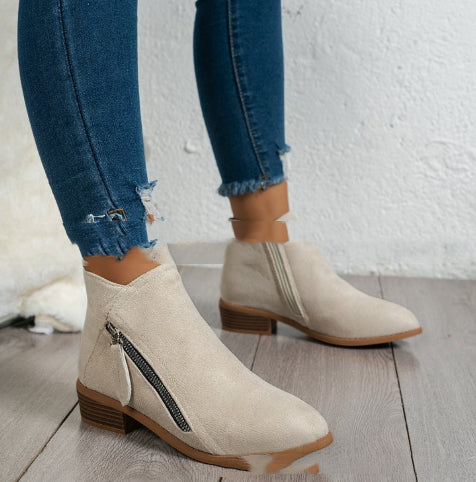 Women's Suede Boots with Chunky Sole