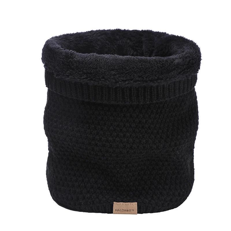 Men's Knitted Velvet Padded Neck Protection Scarf