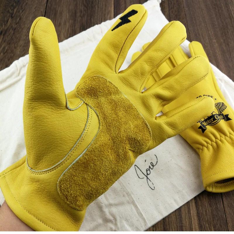 Outdoor Retro Cycling Fleece-lined Warm Gloves For Men