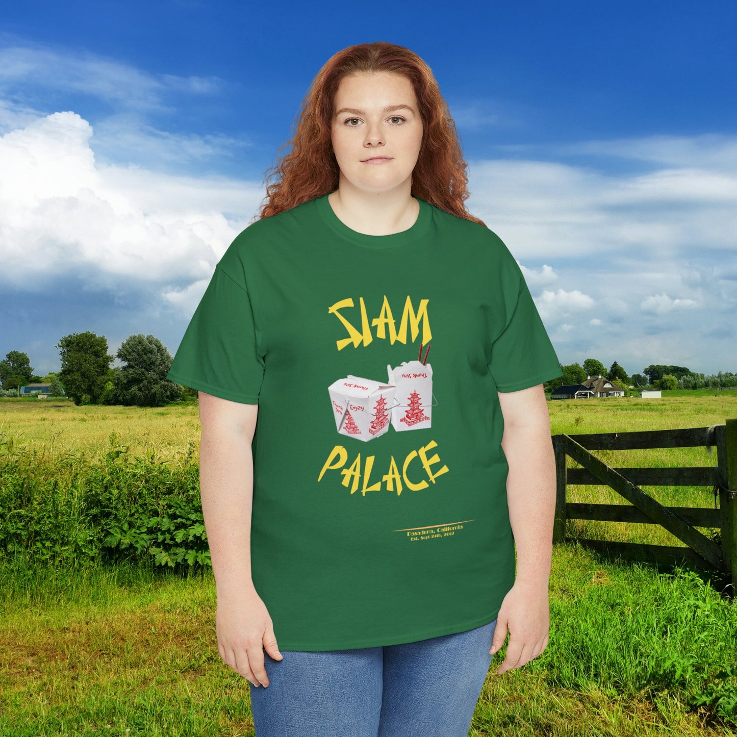 "DirkyThreadz Siam Palace T-Shirt - Bold Takeout Graphic Design in Black Cotton"