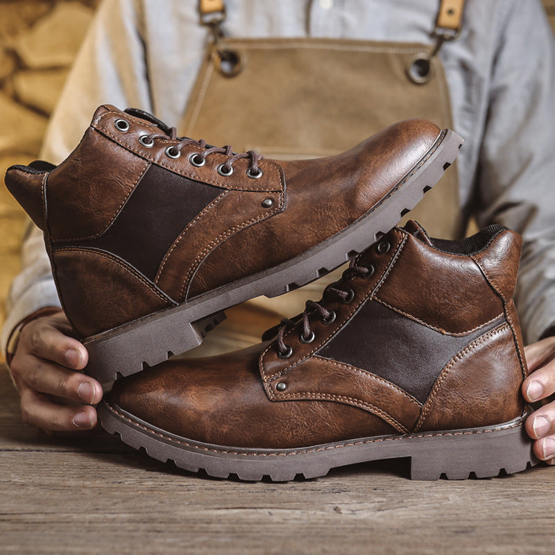 Men's Retro British Style Leather Boots