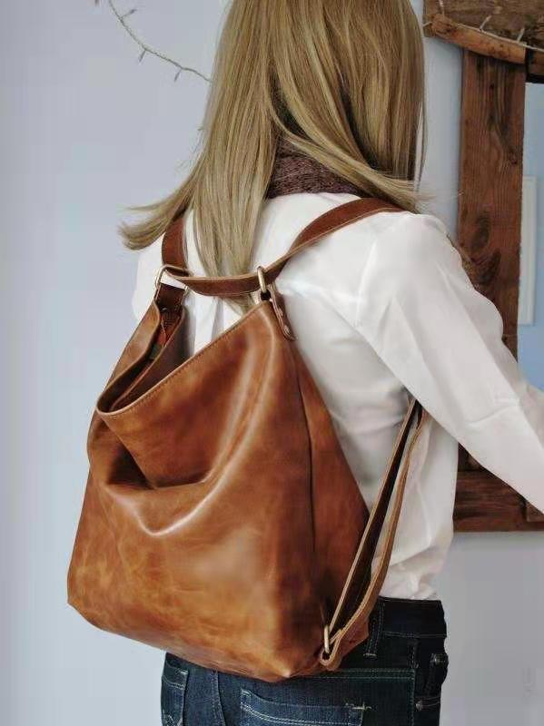 Retro Oil Wax Leather Travel Bag