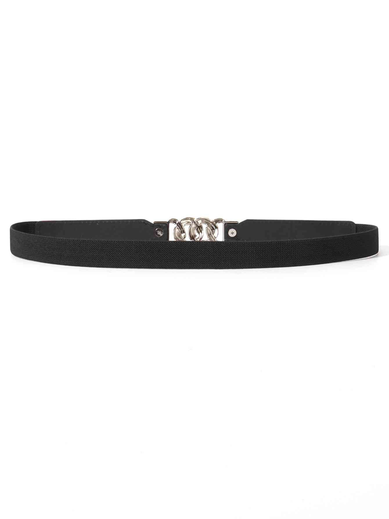 ElegantStyle Zinc Alloy Buckle Elastic PU Belt – Versatile and Stylish Accessory See size chart under “more details”