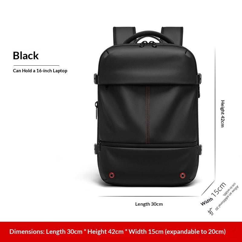 High-Capacity Water-Resistant Expandable Laptop Bag For Business Travel