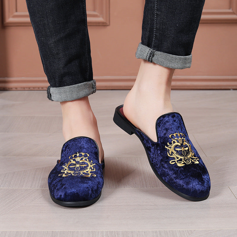 Men's Embroidered Slip-on Loafers