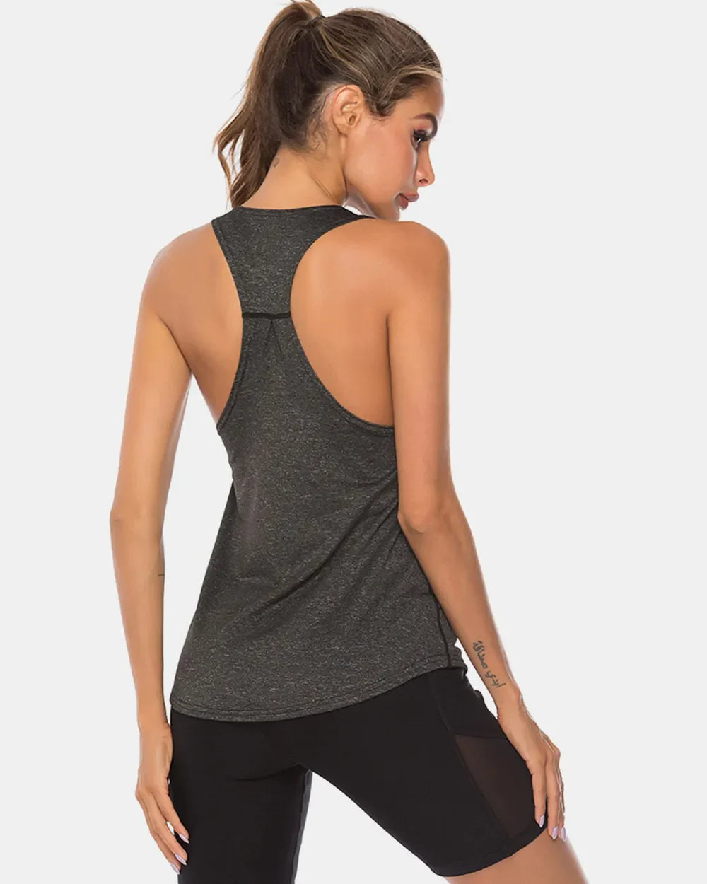 Camiseta sin mangas deportiva de tirantes anchos y cuello redondo de talla grande