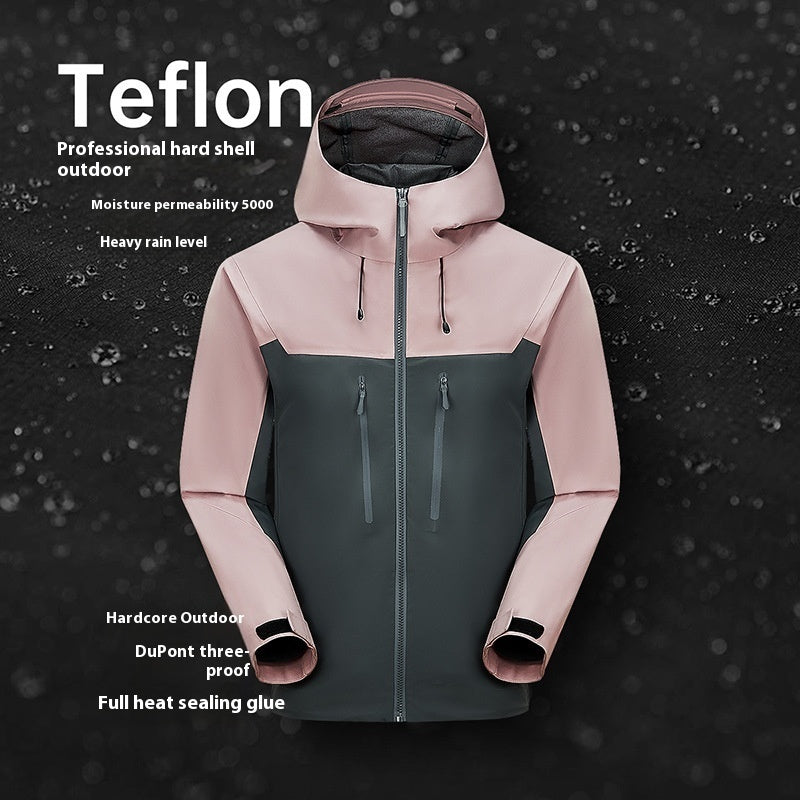 Chaqueta Impermeable Rígida Monocapa para Senderismo Unisex