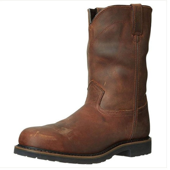 Men's Retro Tea-Colored Casual Boots