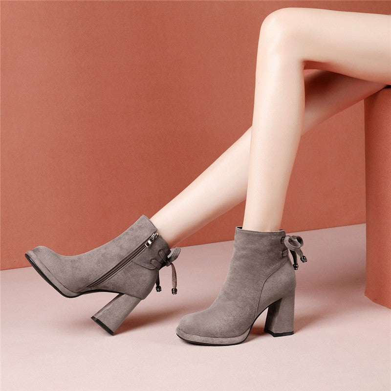 Casual Lace-up British-style Women's Boots