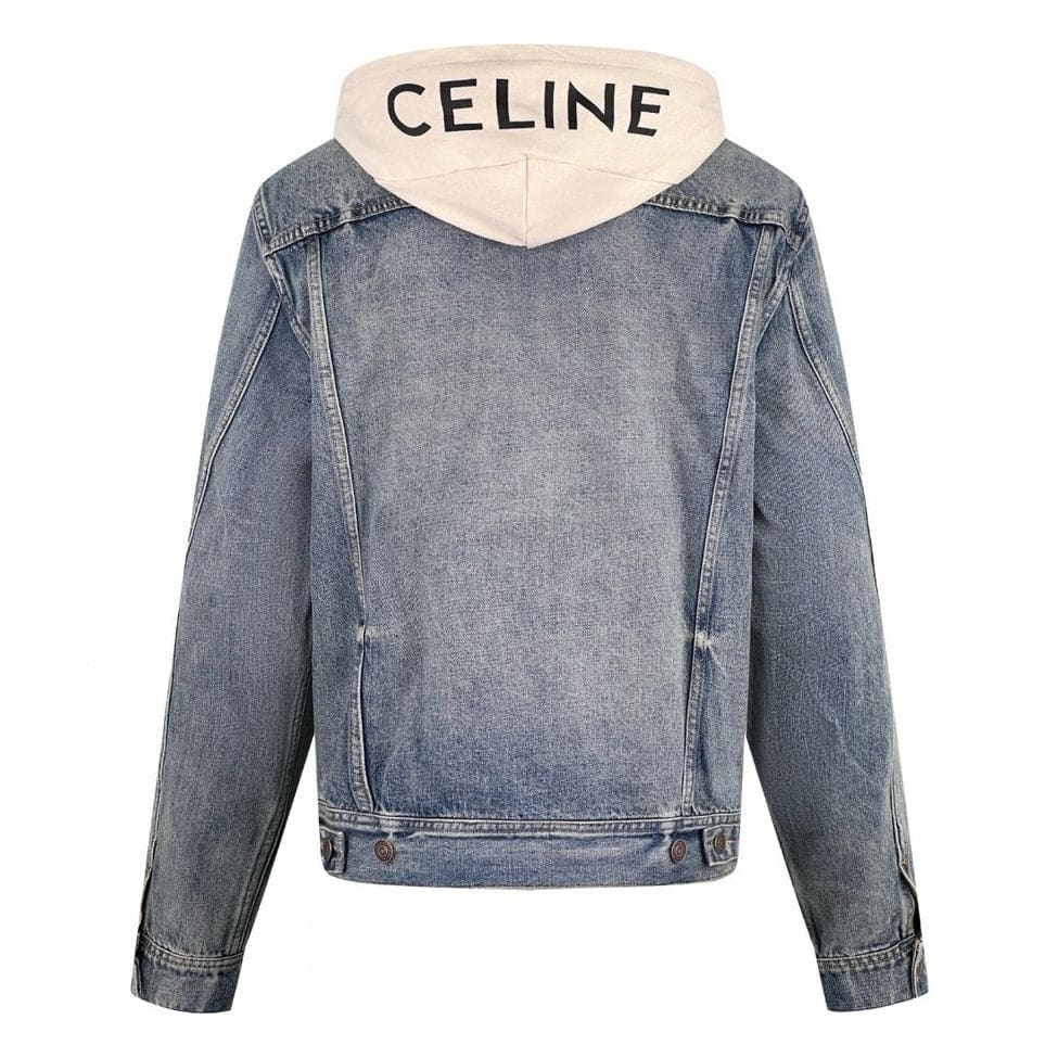 CELINE Washed Grey Denim Jacket – Casual Single-Breasted