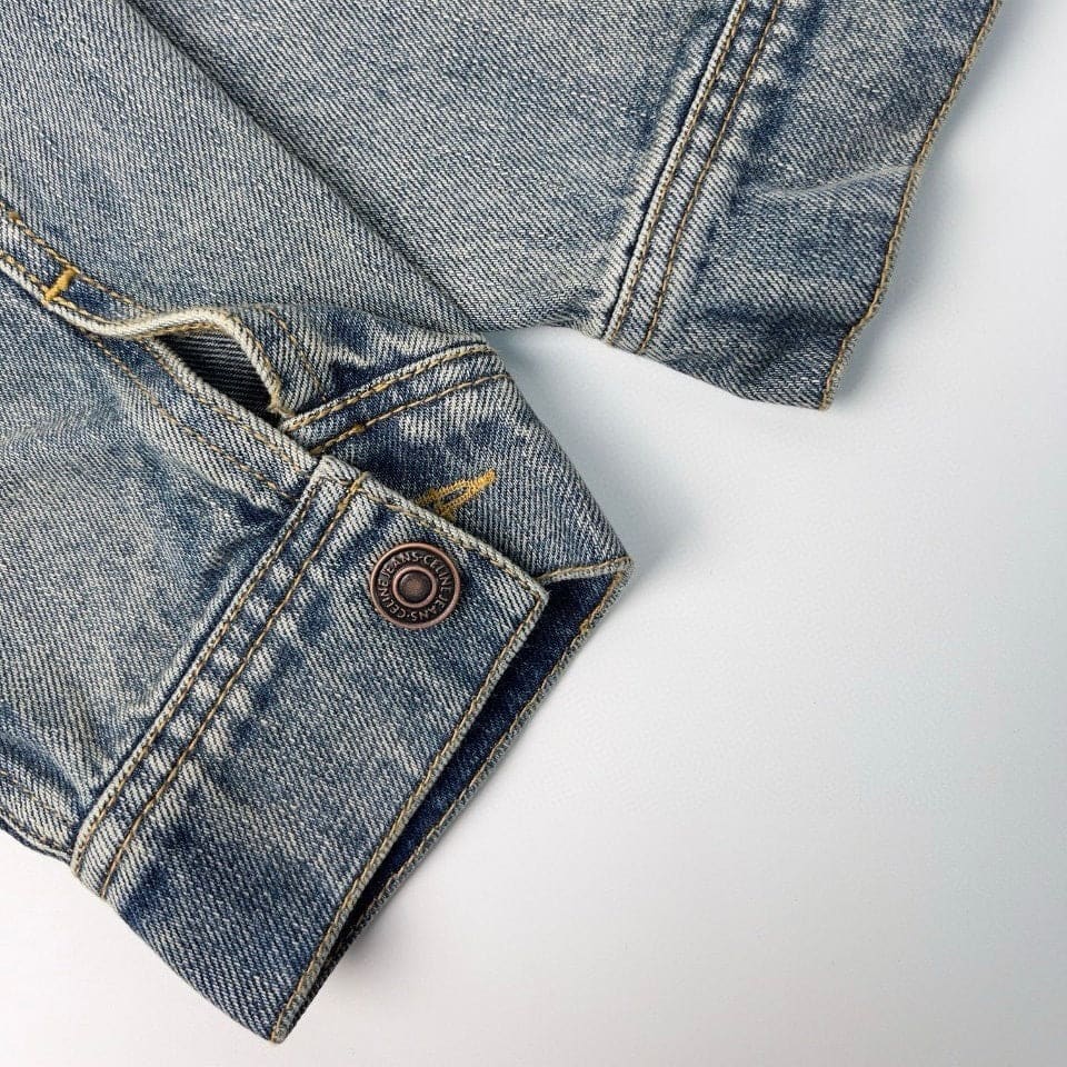 CELINE Washed Grey Denim Jacket – Casual Single-Breasted