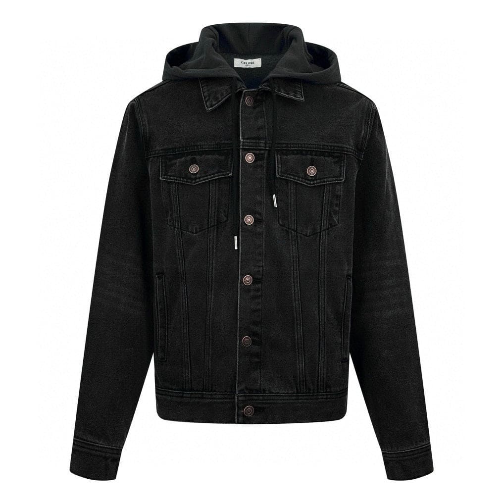 CELINE Washed Grey Denim Jacket – Casual Single-Breasted