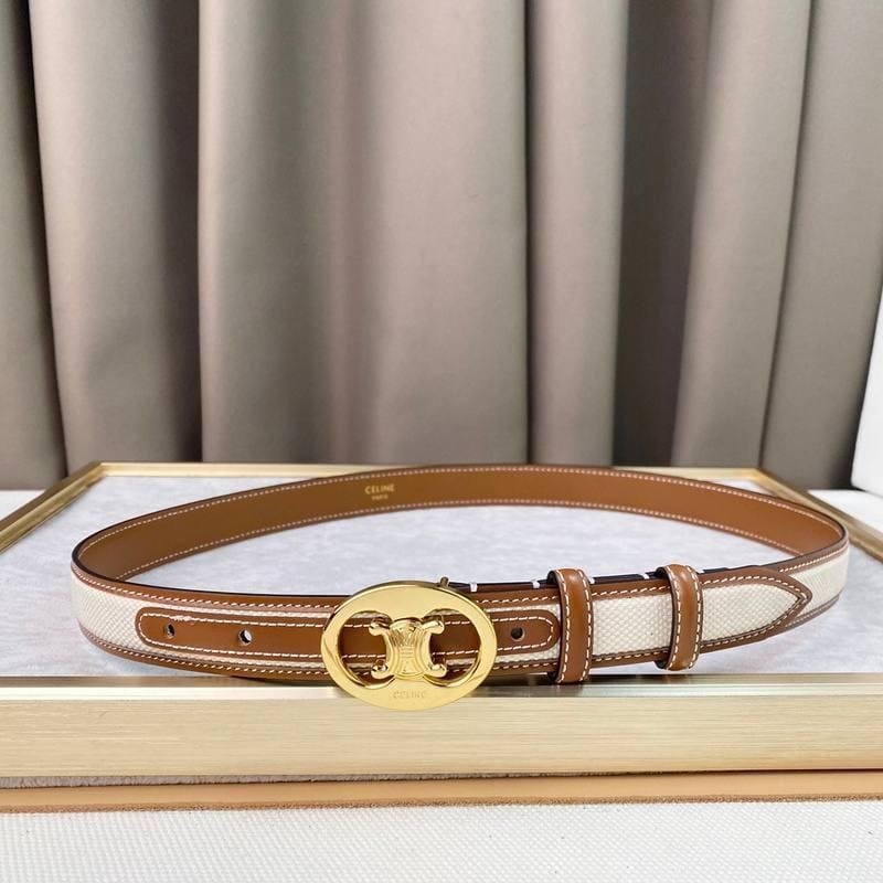 Celine Women Belt 'White/Brown'