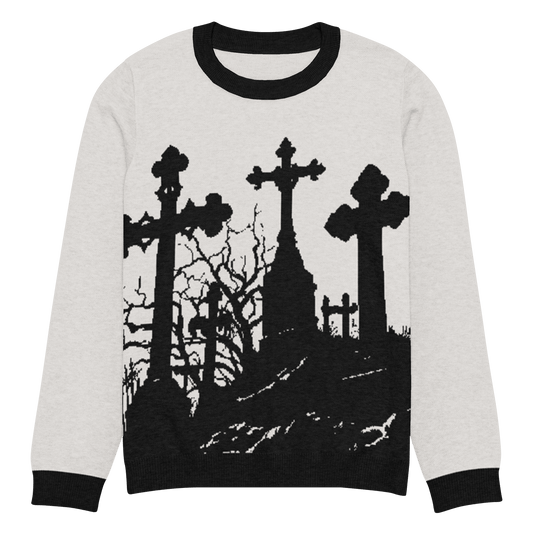 Suéter de cuello redondo de punto "Cemetery Ash"