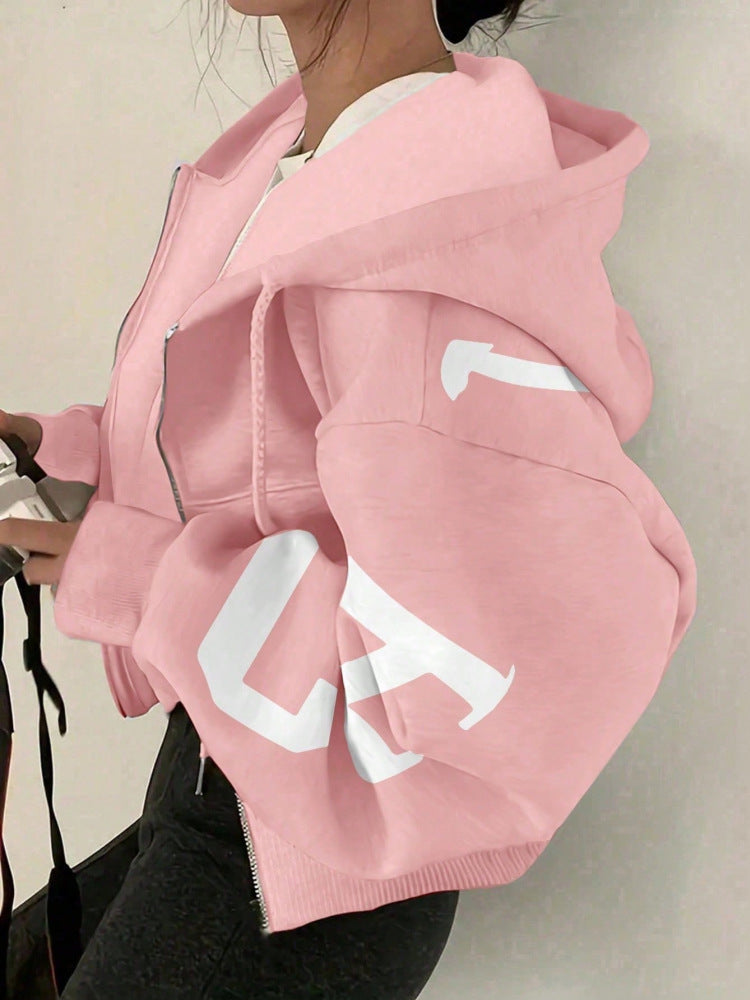 Women's Relaxed Fit Long-Sleeve Zip-Up Sweatshirt