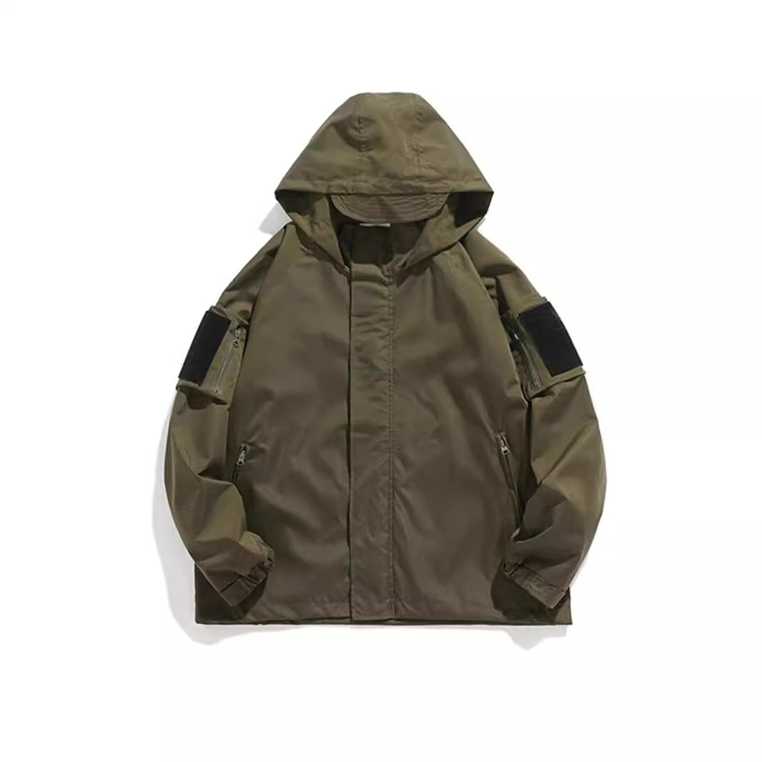 Mountain Functional Waterproof Autumn Male And Female Overalls Hooded Jacket