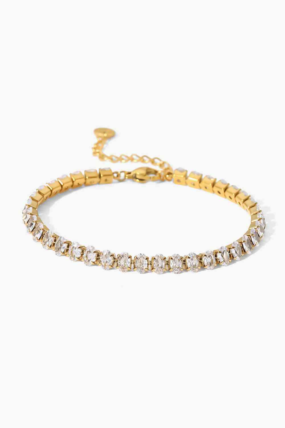 Zircon Luxe Inlaid Bracelet – 18K Gold Plated Elegance See size chart under “more details”