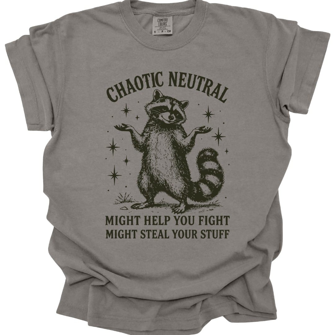 Chaotic Neutral Raccoon T-Shirt - Comfort Colors