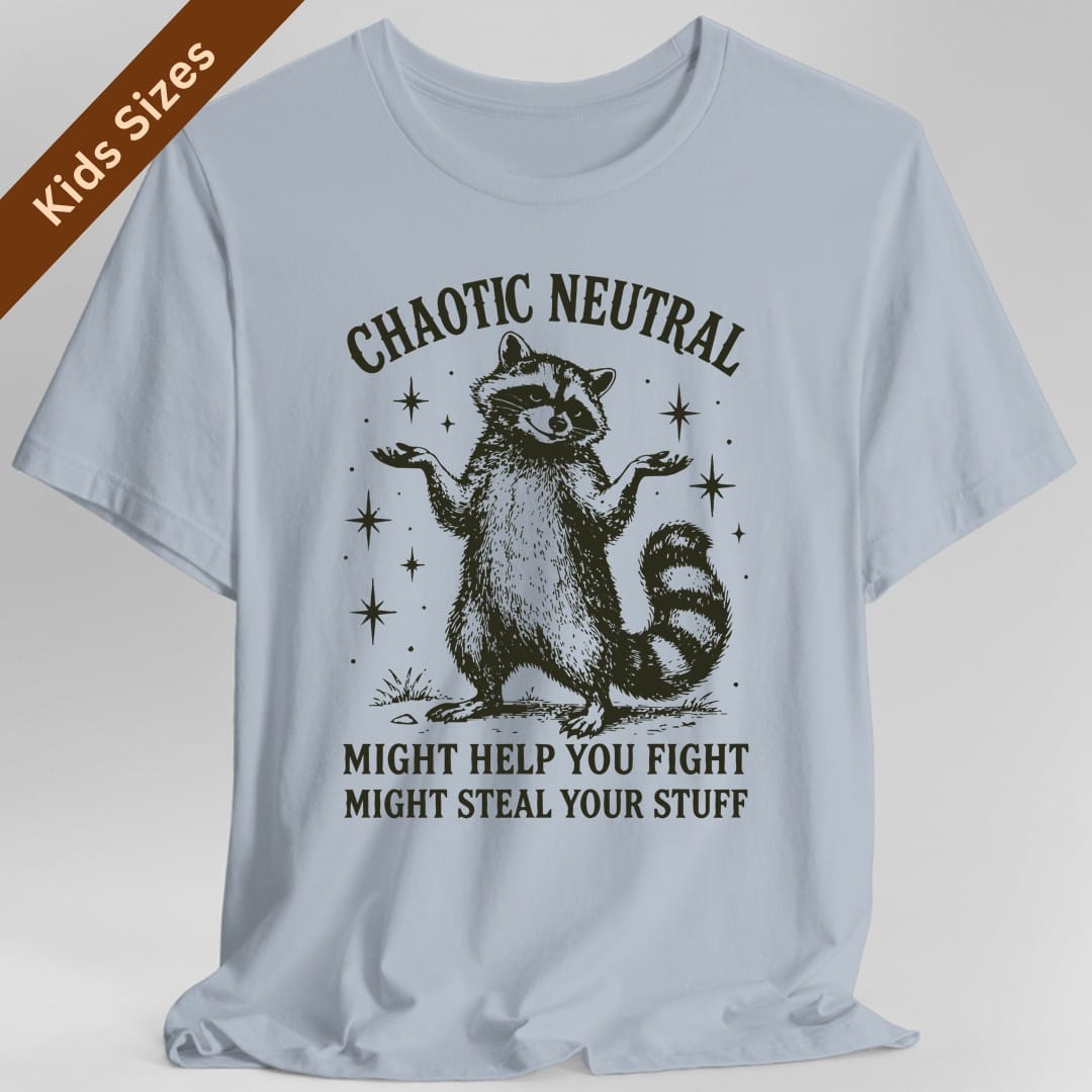 Chaotic Neutral Raccoon Kids T-Shirt