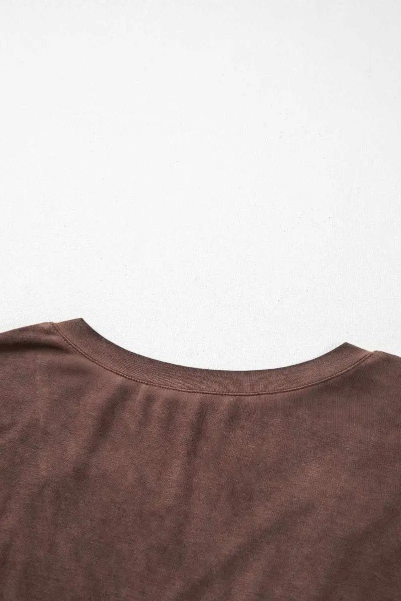 Women's V-Neck Tee Women's Tee - Mineral Wash Soft - Chestnut V-Neck Casual Top
