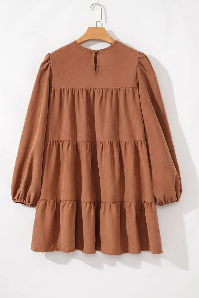 Crochet Mini Dress | Love Salve Chestnut