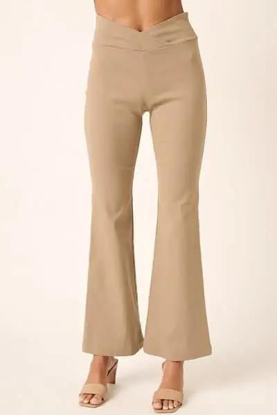 Trendsi Flare Pants Women's High Waist Casual Wide Leg Trousers Comfy