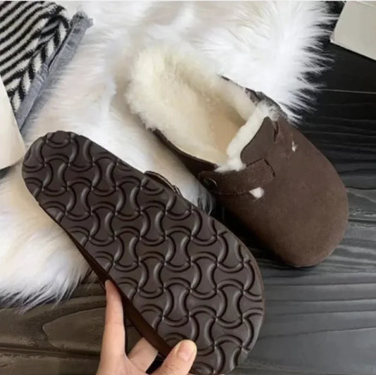 Chic Plush Leather Winter Shoes - # GIAA73610001